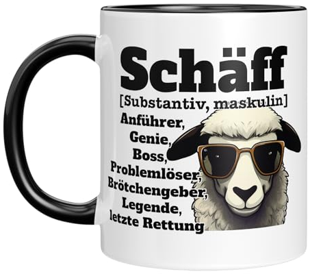 TassenTicker - Schäff - Tasse mit Spruch - Chef Boss - Führungskraft - Beförderung - Geschenk für Vorgesetzte - Beförderung - Abschied - Mann - Freund - Keramik - 330 ml. (Schwarz)
