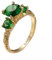 KnSam Gold Au585 14K Eheringe, Retro Blume Muster Partnerringe Grün, Gelbgold 585 Solitärring Echte Goldschmuck, Gr.57 (18.1)