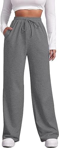Didadihu Jogginghose Damen Sporthose Trainingshose Lang Hosen Baggy Weite joggpants High Waist Freizeithosen Sweathose Yoga Hose Mit Taschen Teenager Mädchen Y2K Jogger