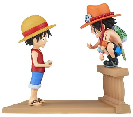 Banpresto Actionfigur Monkey D. Luffy & Portgas D. Ace One Piece - World Collectable Log Stories 8 cm, Mehrfarbig, BP89475P