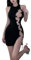 TUYMNI Frauen Kleider Bodycon Minikleid Schwarzes Ärmelloses Kettenkleid Stehkragen Clubkleid Partykleid Ärmellos Bleistift Kurzkleid Cocktailkleid Wickelkleid