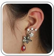 Aneneiceera Punk Ohrringe Gold Übertriebene Vintage Gothic Clip On Schmuck Für Frauen Und Mädchen Geschenke (Gold Flower)