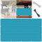 Balkonsichtschutz 75 x 650 cm HDPE 185 G/M² Uv-Schutz Leicht Transparent Balkonschutz Bespannung mit Kabelbinder, Ã–Sen Und Kordel für Balkon Geländer,Terrasse, Blau
