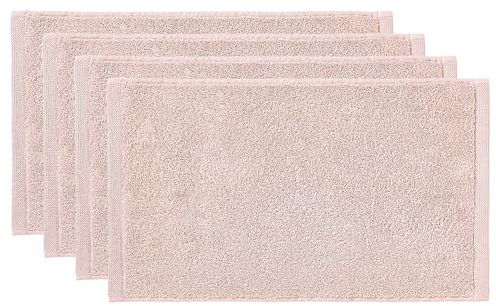 BUTLERS 4er Set Gästehandtuch Baumwolle - Fabulous - | Farbe Pink - 30x50 cm - Frottiertuch für Bad & Gäste-WC - Frotteetuch für Badgestaltung - Ägyptische Fasern