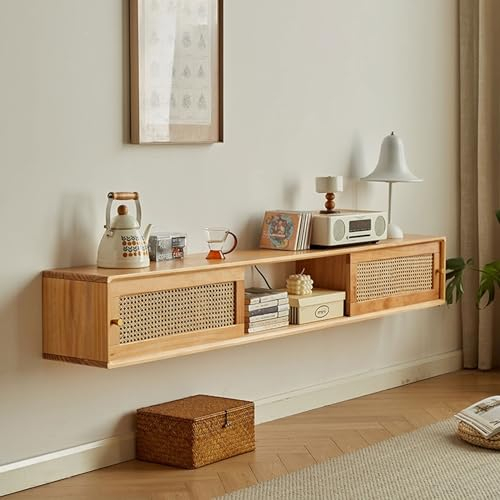 KOWJIFH Wall Mounted TV Cabinet Wall Shelf Floating Bracket TV Shelf for Xbox One/Cable Box/DVD Players/Game Console/Router/Set top box Storage Shelf TV Stands Bookcase Display Shelf Media TV Console