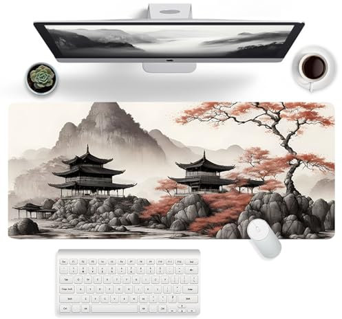 FYting Tappetino Mouse xxl,Tappeto Mouse Anime 900x400,Tappetino Mouse Gaming Grande,Base Antiscivolo in Gomma Naturale, Impermeabile e Antimacchia, Adatto per PC, MacBook, Laptop(Cortile)