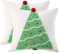 Tosleo 2er Set Weihnachten Kissenbezug 50x50CM Kissenbezüge Grüner Weihnachtsbaum mit roten Kugeln Baumwolle Leinen Kissenhülle Dekokissen für Sofa Wohnzimmer Schlafzimmer Couch Heimdekoration