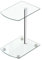 AxisFurn Beistelltisch C Form, Couchtisch Glas, Kleiner Sofatisch mit 2 Ablagen, Kaffeetisch schmal, Hartglas durchsichtig, Stahlbeinen und 4 verstellbare Füße, für Wohnzimmer (Quadra)