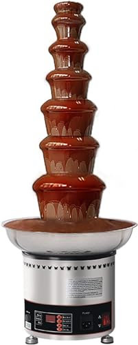 LABLADUO Chocolate Fountain, 4/5/6/7 Tires Chocolate Fondue Fountain,Stainless Steel Chocolate Waterfall Machine Melting Dipping Makerfor Party Wedding Birthday Christmas(7 Tier)