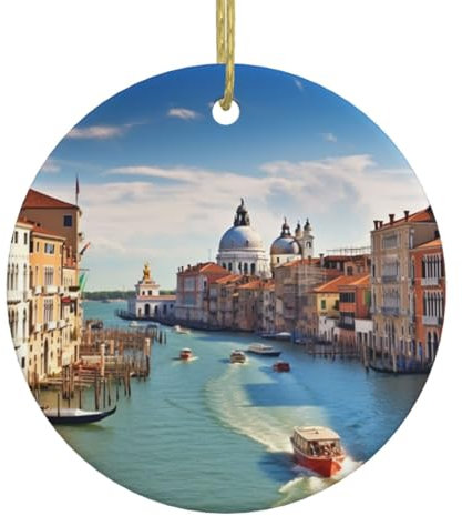 Großer K in Italien Weihnachtsschmuck Keramik Weihnachtsbaum Hängende Dekorationen Rund Xmas Anhänger für Weihnachtsdekorationen 2024 Christbaumschmuck Geschenke