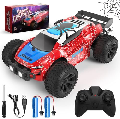 Kizeefun Ferngesteuertes Auto, RC Auto für 3 4 5 6 7 8 9 Jahre Spiele Kinder Toy, 2.4Ghz Off-Road RC Crawler 70+ Minuten Spielzeit (2 Batterien Gratis), Geburtstags Geschenk für Jungen Mädchen(Rot)