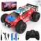 Kizeefun Ferngesteuertes Auto, RC Auto für 3 4 5 6 7 8 9 Jahre Spiele Kinder Toy, 2.4Ghz Off-Road RC Crawler 70+ Minuten Spielzeit (2 Batterien Gratis), Geburtstags Geschenk für Jungen Mädchen（Rot）