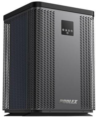 POOLEX - PC-TOP150 Silverline Top - Pompe à chaleur verticale monophasée piscine 70-90 m3 - Full Inverter - Chauffe et Refroidit - Design Premium et Durable - Compatible traitement au sel