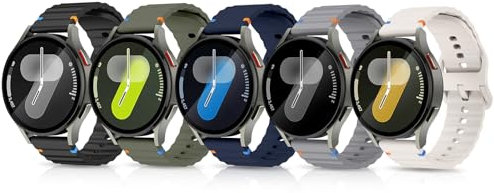 aceyoon 5 Pack Correa para Samsung Galaxy Watch 7 FE 6 5 4 40mm 44mm/Watch 6 Classic 43mm 47mm/4 Classic 42mm 46mm/5 Pro 45mm, Pulsera de Silicona Suave 20mm para Mujer Hombre