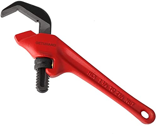 KooingTech Hex Pipe Wrench, 9.5inch Adjustable Spanner, 11/8-25/8 Capacity Offset Extension Wrench for Slipping Into The Tight Spaces