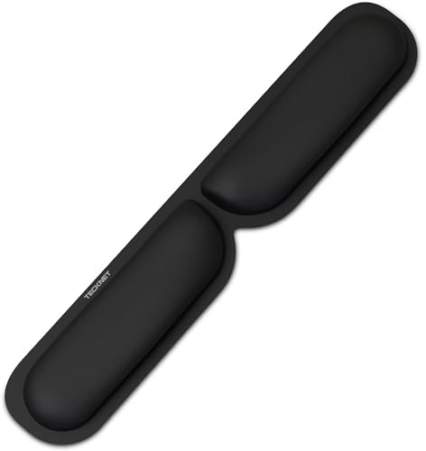 TECKNET Keyboard Wrist Rest Mouse Pad, Non-Slip Ergonomic Keyboard Wrist Support with Comfortable Memory Foam for Gaming, Office, Laptop, Computer(Black)