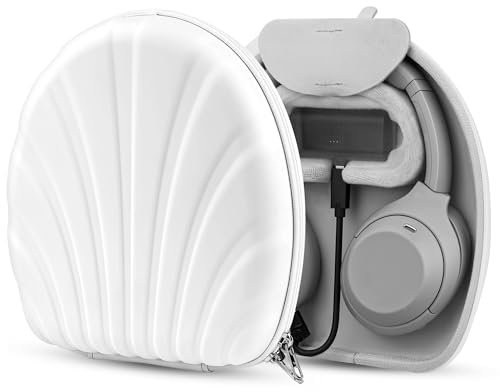 Geekria Custodia per cuffie di ricarica professionale compatibile con Sony WH-1000XM6, WH-1000XM5, WH-1000XM4, ULT WEAR, guscio rigido, durevole, protezione multistrato (bianco) senza power bank