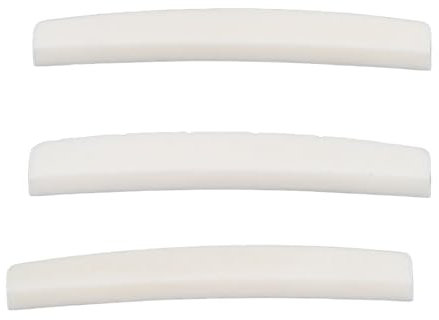 Mtlavishness 3PCS Electric Guitar Nut Bone Replacement For 6 String Stratocaster And Telecaster Electric Guitars Excellent Cow Bone Material Preslotted Design Compact Lightweight