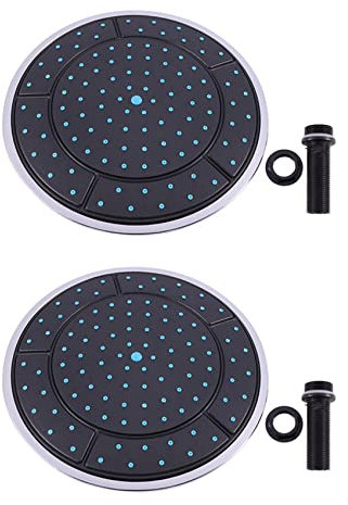 Keallans - 2 piezas de ducha accionada por lluvia de forma redonda de plástico de 25 cm accesorios de cabina de boquilla de cabeza de techo superior de la habitación