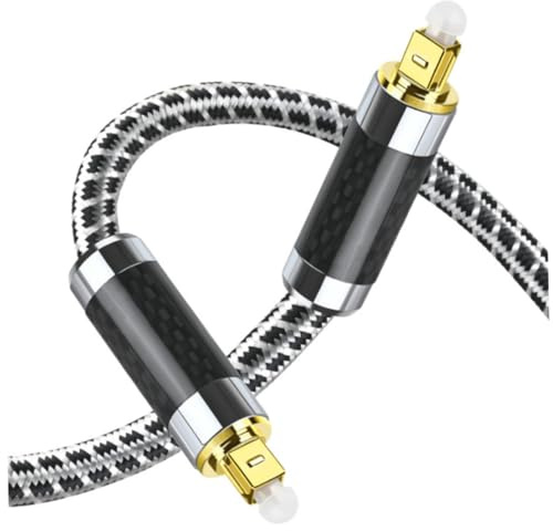 Kisangel Optical Audio Cable Male to Male Digital Fiber Cord for Home Theater Dvd Soundbar Game Console Flexible Carbon Fiber Wire with Contacts