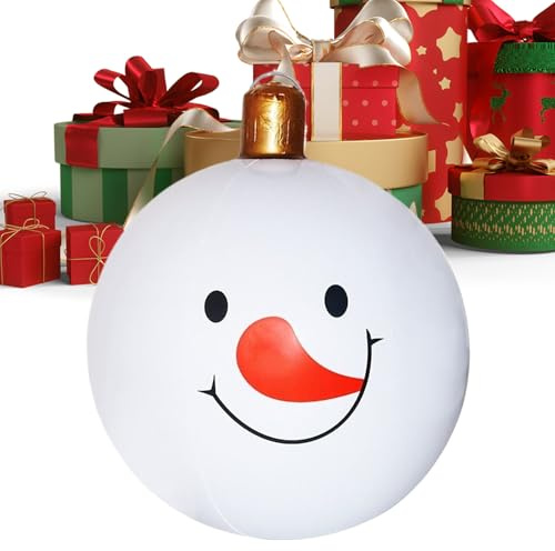Aufblasbare Weihnachtsdekoration – Giant wiederverwendbar Holiday Ball, wetterfeste Ornament | Festive Outdoor Garten Lawn Yard Balcony Pool Indoor Front Pathway Winter New Year Display Celebration