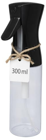 LELE MAKE® Pulverizador Agua Peluquería 300 ml-Fina Niebla Pulverizador Continuo-Spray para Cabello y Piel, Jardinería, Mascotas, Limpieza-Difusor Atomizador (AGUA 300 NEGRO)