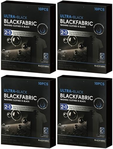 Genérico 4 Cajas Láminas Tinte Negro Para Ropa, Restaurador De Color Intenso Y Larga Duración, Tinte Textil Para Oscurecer Algodón, Seda, Lino, Lana, Vaqueros, Camisetas Y Zapatos