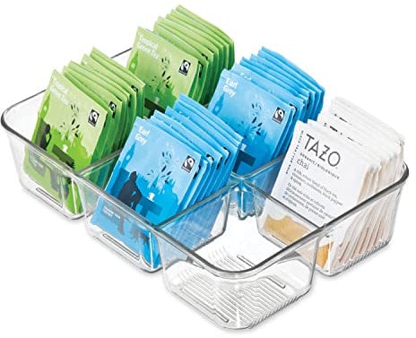 iDesign 59930EU Linus Teebeutel-Caddy, 16.15 x 24.13 x 5.72 cm, durchsichtig