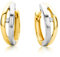 Miore Ohrringe Damen Creolen Bicolor Gelbgold / Weißgold 9 Karat / 375 Gold Diamant Brillianten 0.04 ct