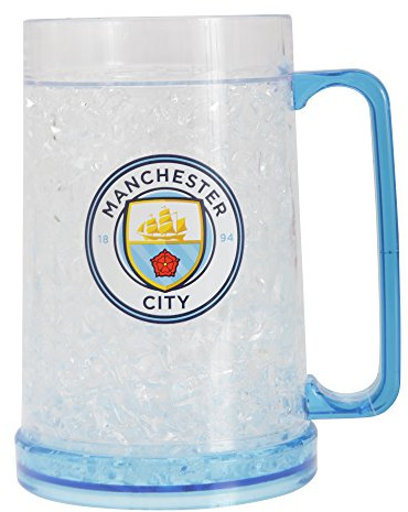Manchester City FC Official Football Crest Freezer Mug (One Size) (Clear/Blue)