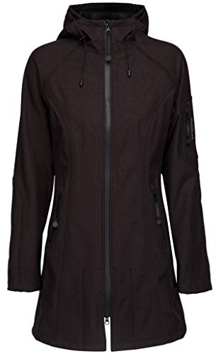 Ilse Jacobsen HORNBÆK | RAIN37L | Klassische Langer Damen Jacke | Outdoor Regen Parka wasserdicht, Winddicht, atmungsaktiv | Softshell Polyester und Elastan | Schwarz | 36