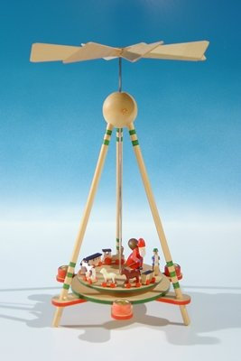 Rudolphs Schatzkiste Tischpyramide Stabpyramide Ruprecht mit Spielzeug bunt BxHxT 22x34x22cm NEU Holzpyramide Pyramide Tischdekoration Dekoration Weihnachten Weihnachtspyramide Lichter Figur Edelholz
