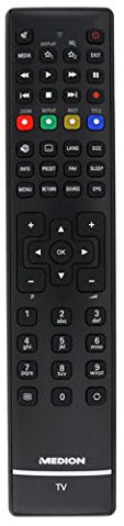 Medion RC1208 40038764 Fernbedienung für LCD LED 3D HD Smart TV'S - Mit Zwei mitgelieferten 121AV AAA Batterien