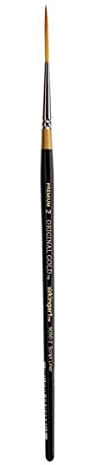 KINGART Original Gold 9050-2 Premium Artist Brush, Golden TAKLON Script Liner Size: 2, 2, Black