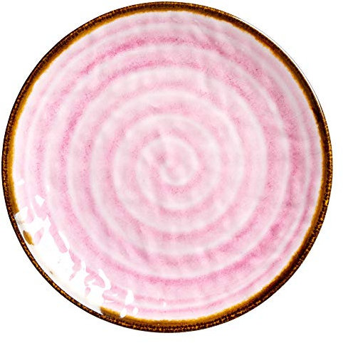 Rice DK Melamine Side Plate - Swirl Print - Pink