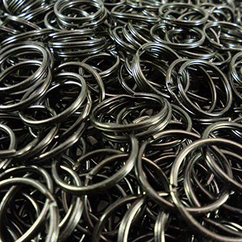 Abbeytops Anneaux fendus de 10 mm, 15 mm, 20 mm, 25 mm, 30 mm pour porte-clés (noir, 30 mm)