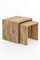 WOODLIVE DESIGN BY NATURE Woodlive Beistelltisch 2er Set Wohnzimmertisch aus Massivholz Wildeiche und Kernbuche massiv geölt 41x41x38 cm und 33x37x35 cm (Wildeiche)