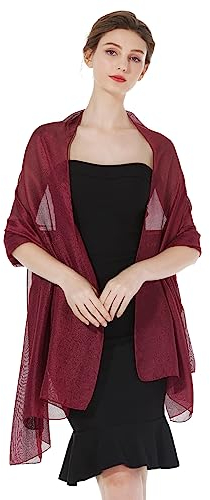 Chiffon Stola Schal Leicht Halstuch Wickelrock Damen Zum Kleider Festlich Hochzeit Braut Sommer Sandstrand Bikini Rot-violett