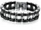 WANGLXTC Titanium Steel Bracelet, Mens Bike Bracelet Stainless Steel Chain Bracelet Bangle Link Chain Jewelry with Gift Box, Black