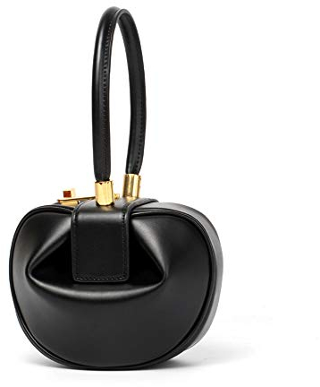 YLLHK Damen Kleine Tasche Mini Runde Mode Handtaschen PU Leder Damentaschen Klassisches Design(Aprikose, Schwarz, Braun, Rot),Black,M