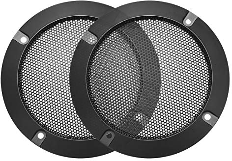 sourcing map 2Stk. Lautsprecher Gitter Abdeckung 4 Zoll Masche Dekorativ Kreis Subwoofer Schutz Schwarz