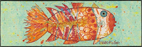 wash+dry Fußmatte, Funky Fish 60x180 cm, innen und außen, waschbar