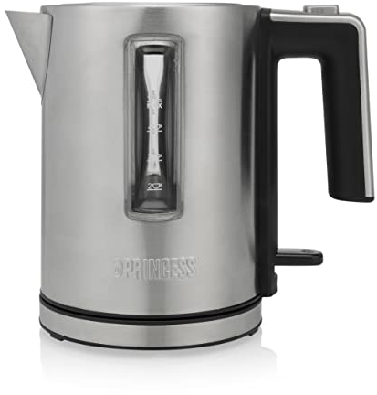 Princess Deluxe Wasserkocher - 1 L, 2200 W, Mit Strix-Regelung, Automatische Abschaltfunktion, Kalkfilter, Edelstahl, 01.236045.01.001
