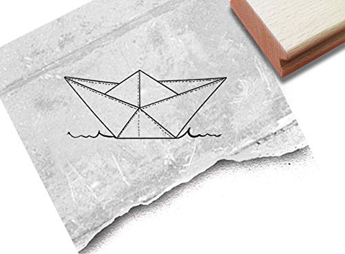 Stempel Papierboot Papierschiff Schiffchen - Motivstempel Karten Basteln Deko Kita Schule Scrapbook Bullet Stamp Geschenk für Kinder - zAcheR-fineT