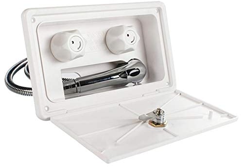 Flessibile Doccia Esterno per Camper, Kit Box Doccia Per Camper Con Serraturadoccia Rubinetto Tubo Doccia a Parete Doccia Box Doccia Esterno Interruttore Freddo Caldo per Barca Marina Camper Caravan
