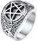 FaithHeart Herren Männer Fingerring in Ringgröß 62.1 Edelstahl Statement Ring Punk Gotik Pentagramm Fingerring mit Geschenkebox für Freunden Ehemann