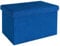 INTIRILIFE Faltbare Sitzbank 49x30x30 cm in Ozean BLAU - Sitzwürfel mit Deckel und Stauraum aus Stoff mit Mulden - Sitzcube Fußablage klappbare Aufbewahrungsbox Truhe Sitzhocker