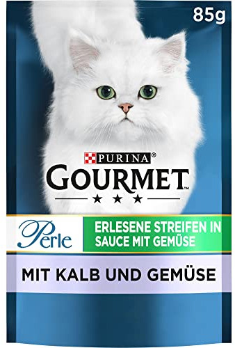 Gourmet Gourmet PURINA GOURMET Perle Erlesene Streifen mit Gemüse Katzenfutter nass, mit Kalb und Gemüse, 26er Pack (26 x 85g)