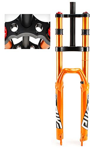 Fourche VTT DH Vélo Air 27,5 29 Pouces 150mm Ultraléger Contrôle La Double Épaule Fourche À Tube Droit 28,6 Mm Suspension de Vélo Descente 2150g (Couleur : Orange, Size : 27.5 inch)