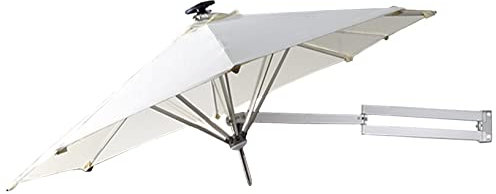 LIGUOYI Sonnen Terrassenschirm Ø 220cm/250cm Sonnenschutz Sonnenschirm Teleskopisch Zusammenklappbar Sonnenschirm Wandhalterung Platz Sparen Aluminium Für Hof, Terrasse, Garten, Balkon, Outdoor